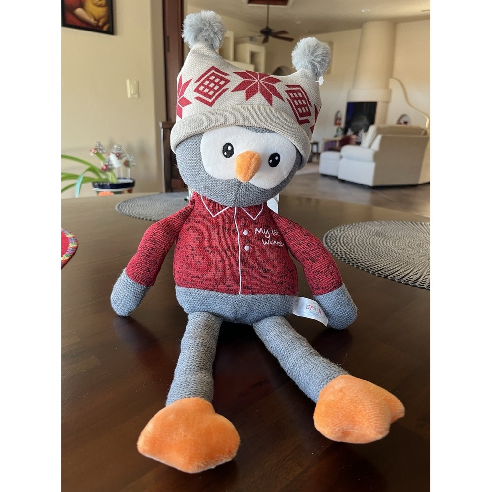 Spark Create Imagine Sock Owl My 1st Winter Plush Rattle Stuffed‎ Animal 15"